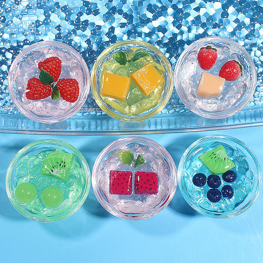 [Summer6] Ornamento pendente per tazza da cocktail rotondo con cubetto di ghiaccio trasparente creativo fai-da-te