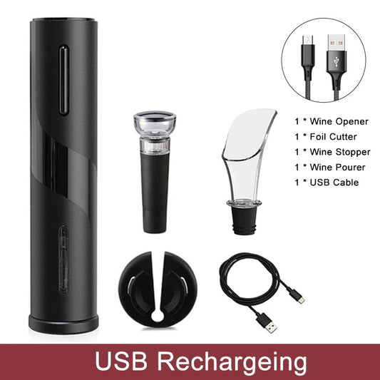 Abridor de vinho elétrico Buashop® com cabo de carregamento USB