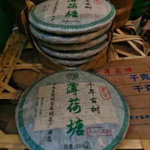 2003年薄荷塘首批純正千年古樹青餅普洱生茶餅357克一片