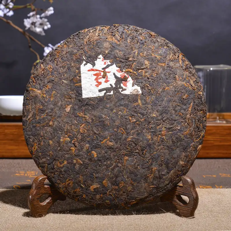 云南普洱茶熟茶饼2009年勐海宫廷金芽熟茶普洱七子饼茶十年陈酿 普洱茶 BUASHOP普洱老茶