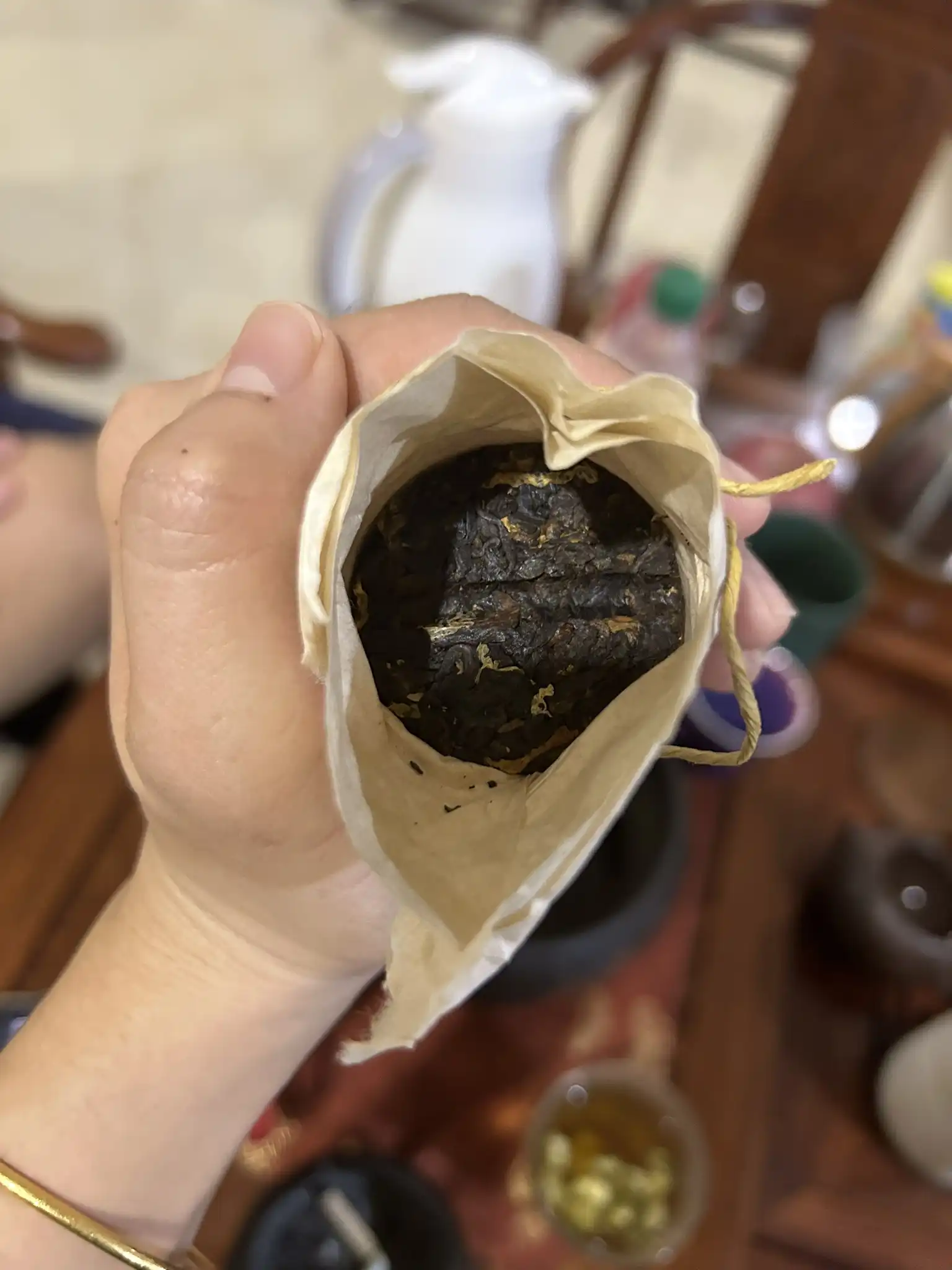 云南普洱茶熟茶小圆饼糯香普洱茶柱5柱-每柱100克 普洱茶 BUASHOP普洱老茶