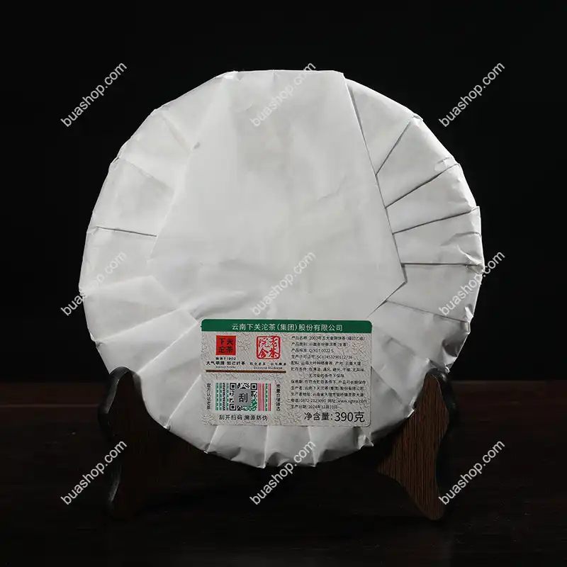 下关沱茶2003五大金刚饼茶绿印乙级老茶院舍二十年老生茶陈年普洱茶390克一饼 普洱茶 BUASHOP普洱老茶