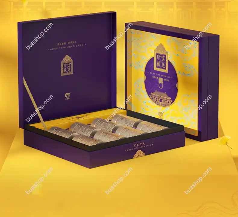 大益普洱茶 宫廷珍藏普洱熟茶礼盒400g 送礼佳品 口感丝滑 醇和甜润 盒装典藏 随机批次 普洱茶 BUASHOP普洱老茶