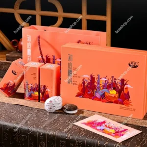 普洱茶熟茶糯米香陈年勐海原产宫廷古树云南高端小茶饼礼盒装茶叶-共210克